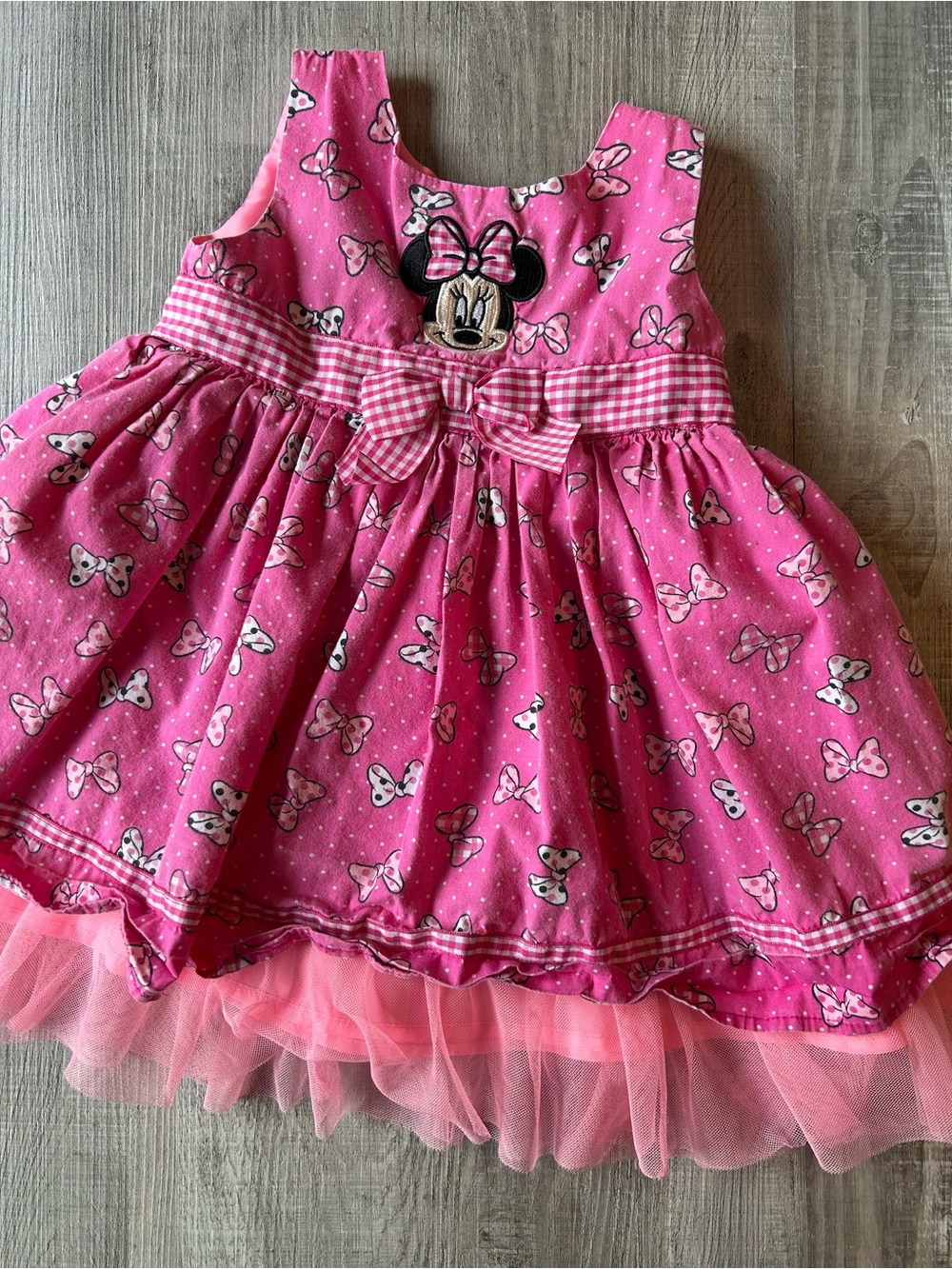 Disney Pink Minnie Mouse Bow Tulle Party Dress